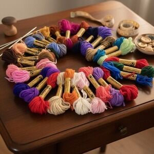 Nomis Needlepoint Crewel Yarn, Lot of 30, 100% Acrylic 3 Ply, Assorted Colors